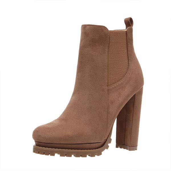 Women's Low Ankle Chunky Heel Boots 68943371C