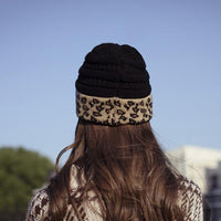 Women's Casual Warm Leopard Print Knit Hat 79241644S