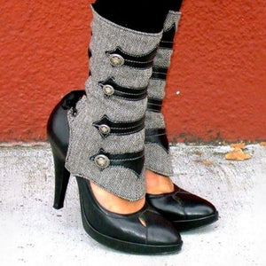 Women's Vintage Buckle Stitching Mid-calf Boots 07555564S
