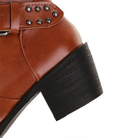 Women's Fashion Chunky Heel Belt Buckle Ankle Boots 06796154S