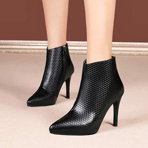 Women's High-Heel Fashion Boots with Pointed Toe and Slim Heel Ankle Booties 43713523C