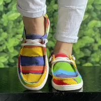 Women's Colorful Tie-Dye Series Flat Canvas Shoes 18493943C