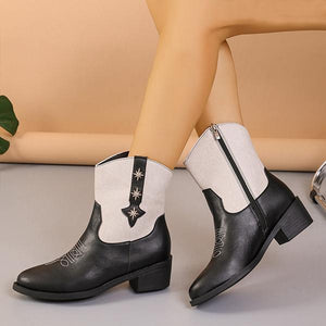 Women's Retro Casual Contrast Color Short Boots 76546066S