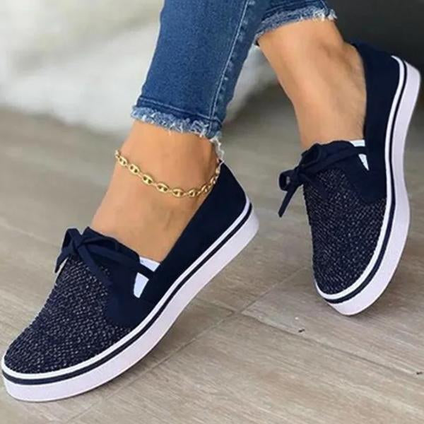 Women's Breathable Slip-on Flat Bow Casual Pumps 07281994C