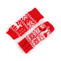 Women's Christmas Elk Knit Warm Gloves 74760018S
