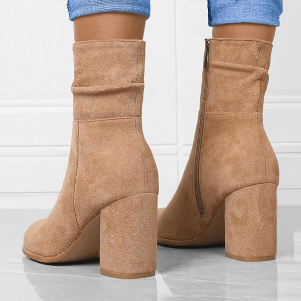Women's Casual All-Match Chunky Heel Ankle Boots 25217091S