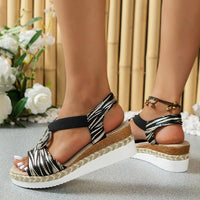 Women's Fashion Hemp Rope Platform Sole Roman Sandals 31851098S
