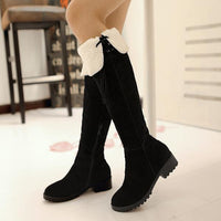 Women's Casual Plush Fringed Flat Over-the-Knee Boots 59838575S