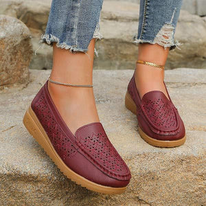Women's Hollow Out Slip-On Loafers with Non-Slip Platform 57124452C