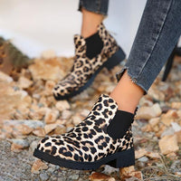 Women's Casual Short Leopard Martin Boots 77365125S