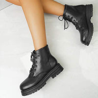Women's Vintage Lace-Up Chunky Sole Martin Boots 93206873C