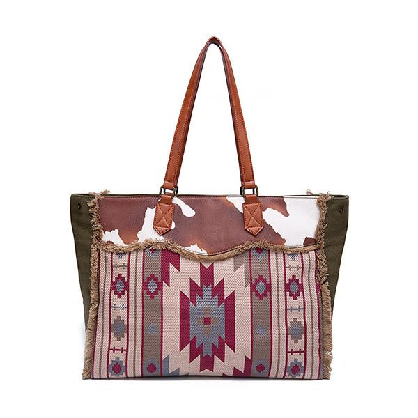 Women's Retro Cotton and Linen Canvas Shoulder Handbag 71744481S