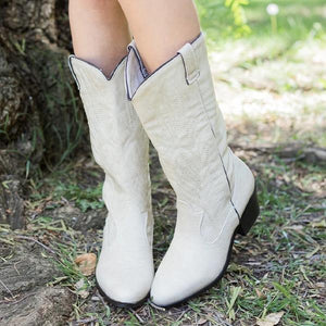 Women's Vintage Embroidered Mid-calf Boots 02771514S
