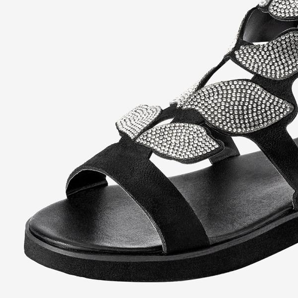 Women'S Fashion Flat Bow Rhinestone Sandals 09008747