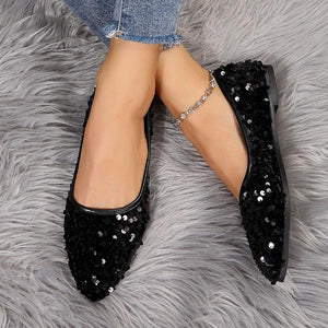 Women's Fashionable Sequined Slip-On Flats 07143243S