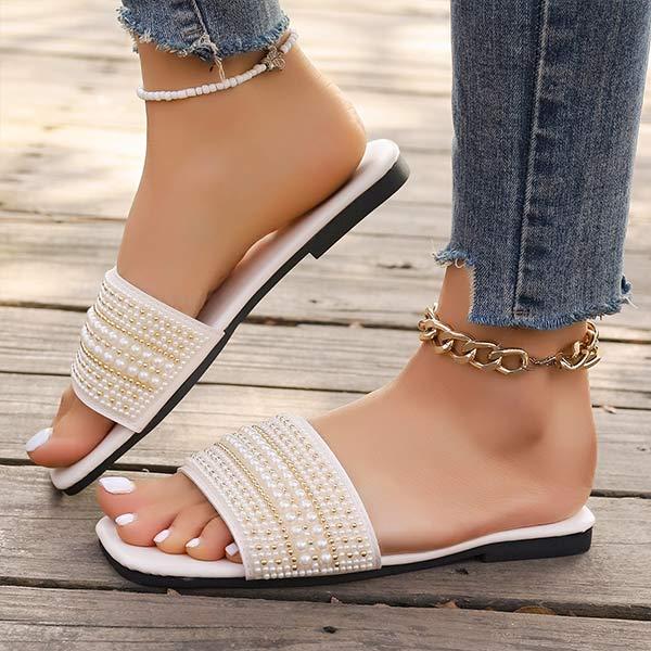 Women's Flat Beaded Sandals 36538621C