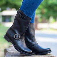 Women's Square Heel Low Heel Mid-Calf Boots 53528429C