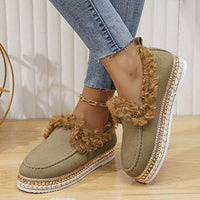 Women's Thick-Soled Casual Cotton Shoes with Fleece Lining 76846262C