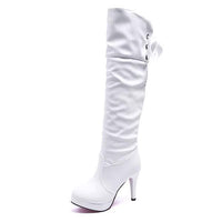 Women's High-Heel Waterproof Platform Knee-High Boots 64849741C