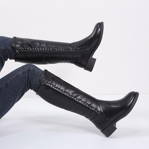 Women's Retro Simple Square Heel Rider Boots 02511478S