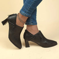 Women's Pointed-toe Deep Vamp High Heel Ankle Boots 32088208C