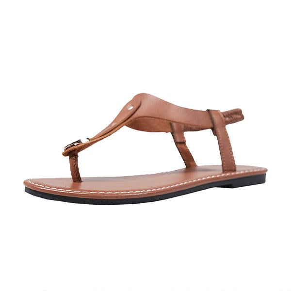 Women's Casual Studded Elastic Strap Flip-Toe Flat Sandals 02918080S