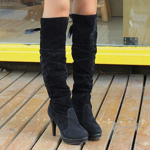 Women's Stiletto Platform Knee High Boots 95191533C
