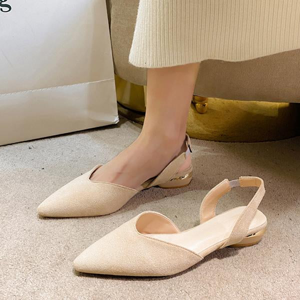Women's Fashionable Pointed Toe Elastic Strap Flats 43894702S