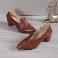 Women's Fashionable Pointed Toe Block Heel Pumps 42321777S