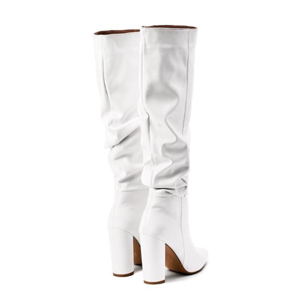 Women's Fashion Pointed Toe Chunky Heel Over the Knee Boots 92345338C