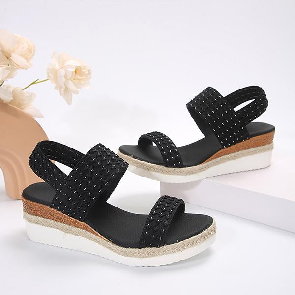 Women's Casual Elastic Wedge Fish Mouth Sandals 80983571S
