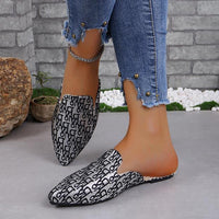 Women's Casual Leopard Pointed Toe Half Slippers 41321386S