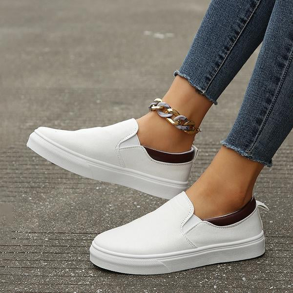 Women's Casual Elastic Slip-On Canvas Flat Shoes 94052718S