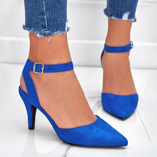 Women's Fashion Pointed Toe Square Buckle Stiletto Shoes 06683790C