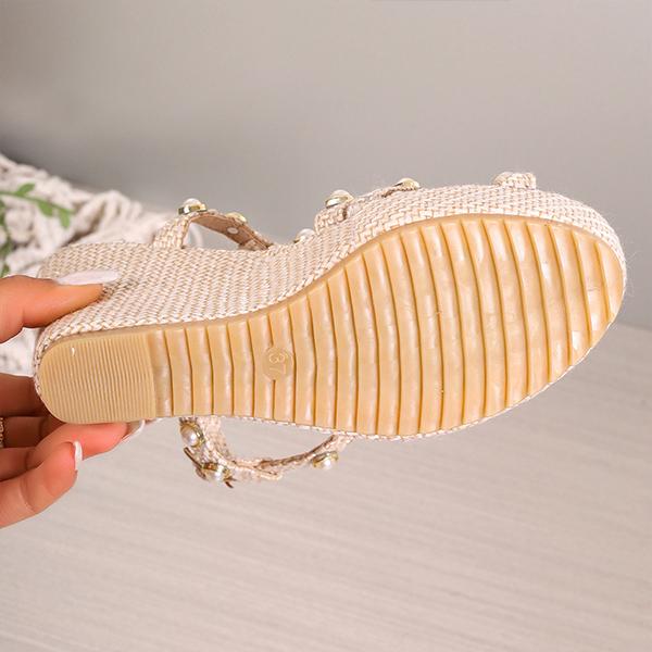 Women's Fashionable Pearl Roman Wedge Sandals 93136412S