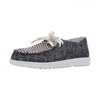 Women's Casual Plaid Flat Lace-up Loafers 48088858S