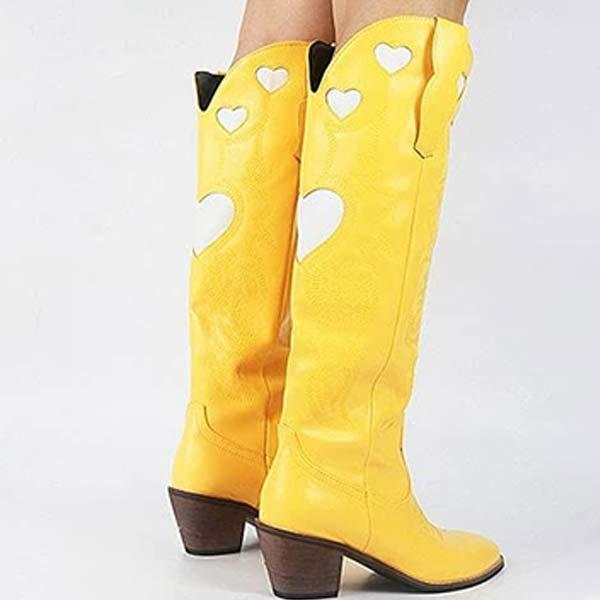 Women'S Heart Mid Heel Fashion Boots 77323425C_Shoes