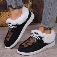 Women's Color-Blocked Casual Fleece-Lined Canvas Shoes 43071504C