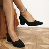 Women's Elegant Suede Business Block Heel Pumps 22148714S