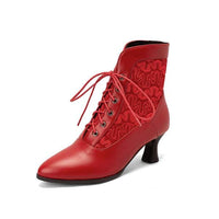Women's Mid Heel Lace Martin Boots 31693419C