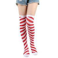 Diagonal Striped Christmas Socks over the Knee Socks 90588291S