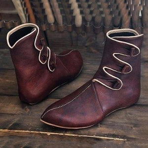 Women's Vintage Flat Pointed Toe Mid Boots 90039877S