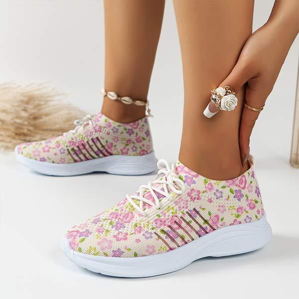 Women's Fashion 3d Printing Flying Mesh Slip-On Slip-On Shoes 96963902C