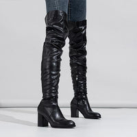 Women's Fashionable Stretch Thick Heel Over-the-Knee Boots 20353251S