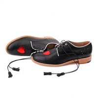 Women's Round Toe Lace-Up Heart Shape Casual Brogues 07264778S