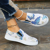 Women's Casual Butterfly Print Elastic Slip-On Flats 91005414S