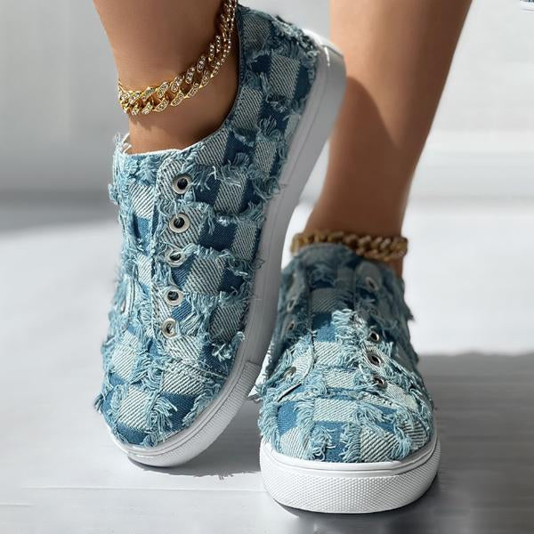 Women's Flat Slip-On Fashion Denim Casual Shoes 71390010C