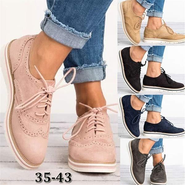 Women'S Round Toe Lace Up Shoes 81385986C