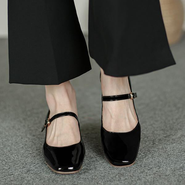 Women's Fashionable Block Heel Retro Square Toe Mary Jane 13869146S