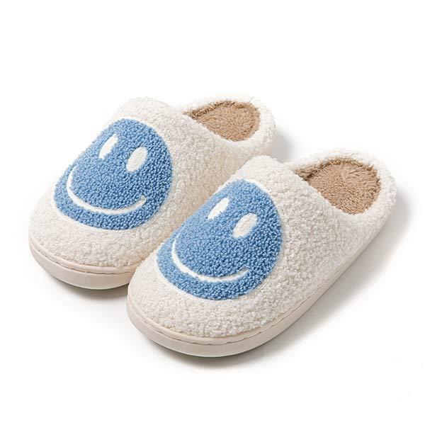 Smiley Face Cotton Slippers with Toe Coverage, Home Anti-Slip Cotton Slippers 22831980C